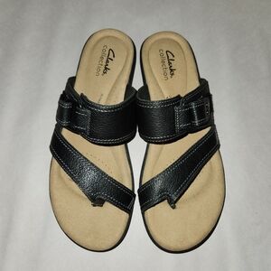Clarks Elizabella Way Sandal Black Leather